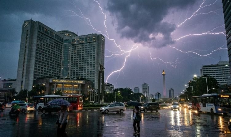 Hujan Petir Berpotensi Guyur Sebagian Wilayah Jakarta Hari Ini