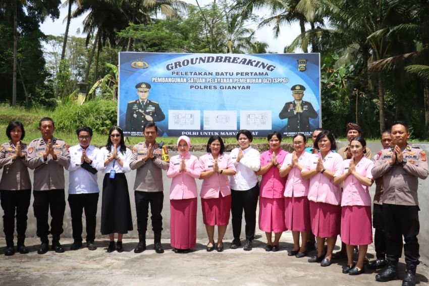 Polres Gianyar Groundbreaking SPPG di Desa Sanding, Dukung Program Makan Bergizi Gratis