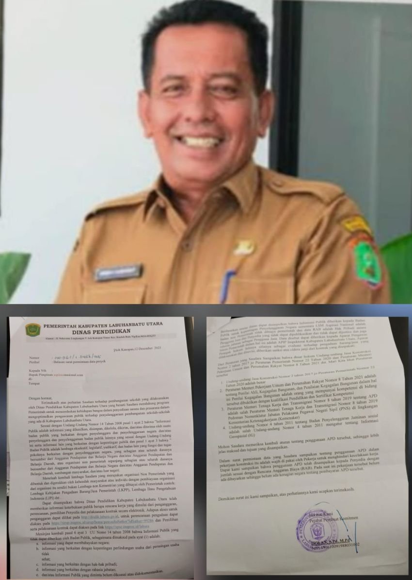 Media Aspirasinasional.com Minta RAB, PPK Dinas Pendidikan Labura Berikan Klarifikasi