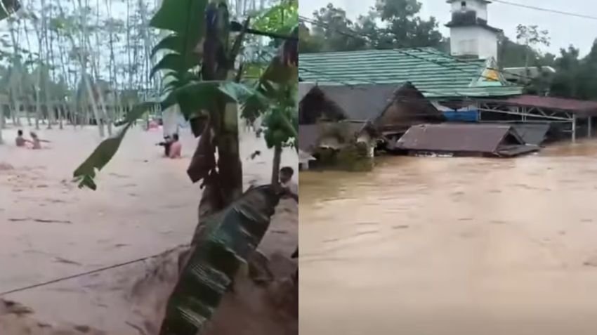 Hujan Deras Sebabkan Banjir Bandang di Balangan, Ketinggian Air Capai Atap Rumah