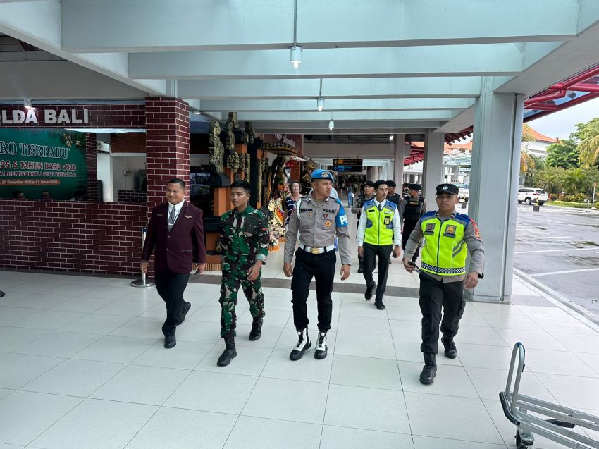 Antisipasi Lonjakan Penumpang, Polres Bandara Ngurah Rai Intensifkan Patroli Gabungan Jelang Tahun Baru 2026