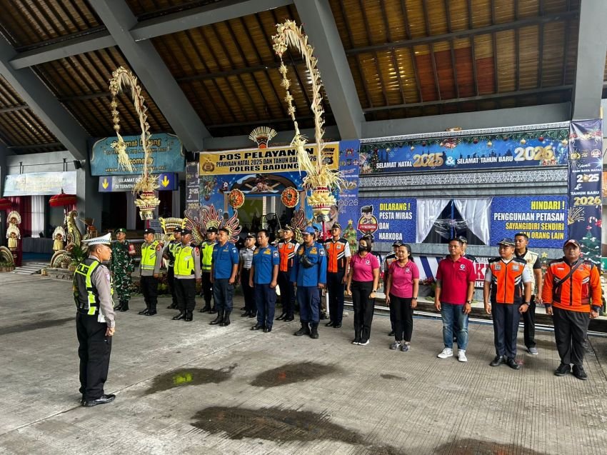 Kodim 1611/Badung Gelar Pengamanan Terpadu Nataru 2025 di Terminal Mengwi
