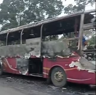 Bus Medan Jaya Terbakar di Musi Rawas Utara, Seluruh Penumpang Selamat