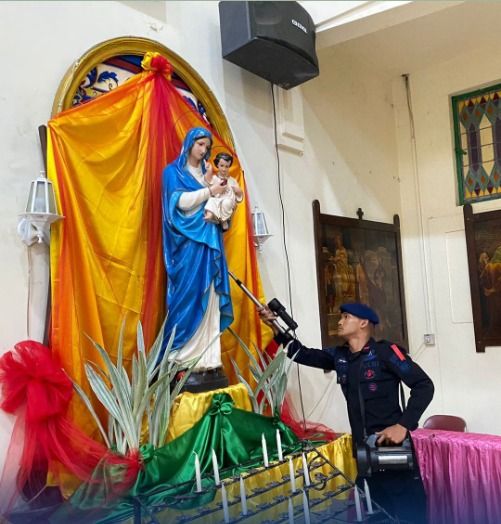 Operasi Lilin Seulawah 2025: Brimob Pastikan Keamanan Gereja di Banda Aceh