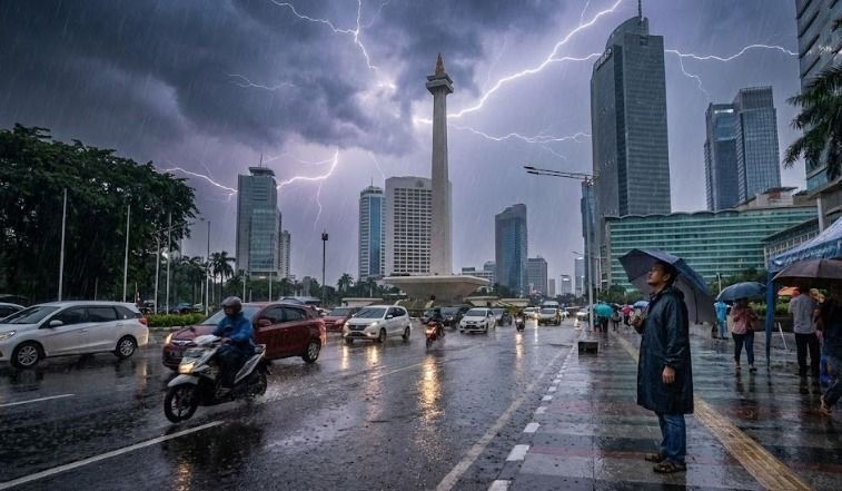 Cuaca Jakarta Hari Ini: Hujan Petir Guyur Beberapa Wilayah, Warga Diminta Waspada