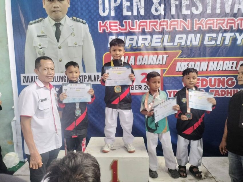 Karate Kids Medan Barat Tampil Dominan di Turnamen Karate Marelan City