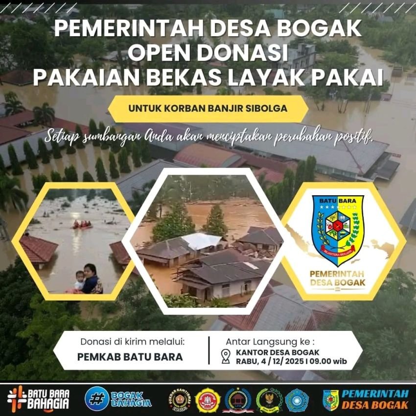 Kades Bogak Fazzary Akbar SE Ajak Warga Batu Bara Donasikan Pakaian Layak Pakai untuk Korban Bencana