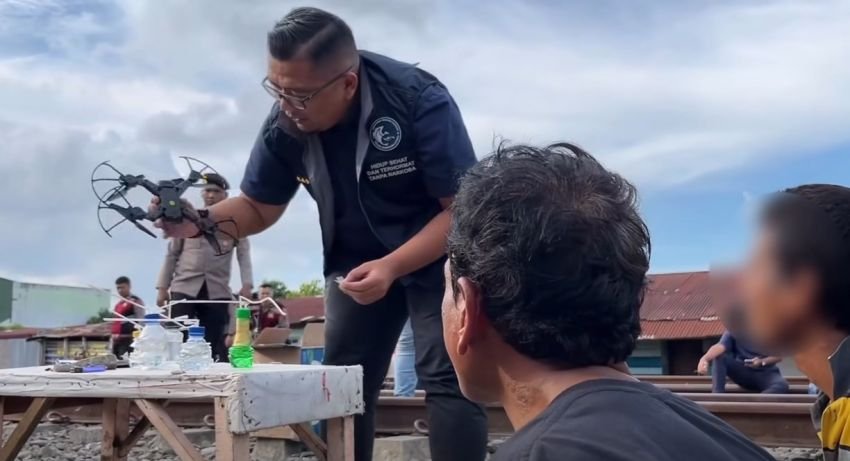 Polrestabes Medan Bongkar Sarang Narkoba di Tembung, Drone Bandar Diamankan