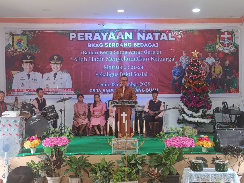 Delpin Barus Hadiri Perayaan Natal BKAG Sergai: &ldquo;BKAG Adalah Milik Semua Gereja&rdquo;