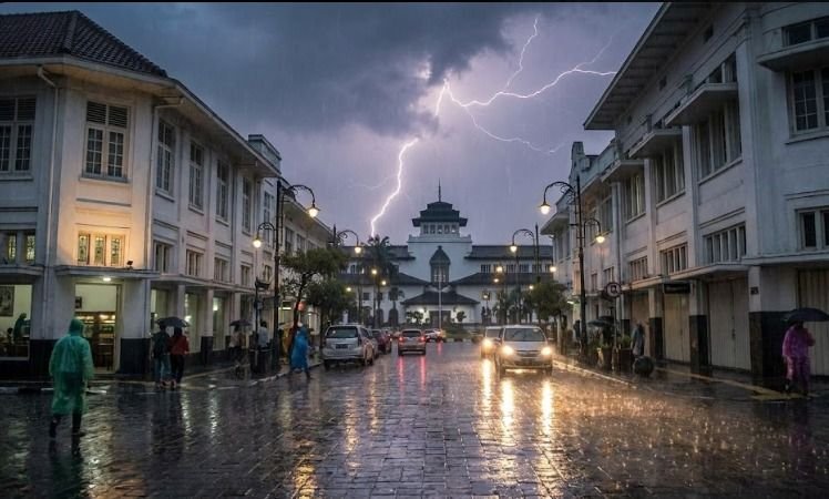 Hujan Sedang hingga Petir Berpotensi Guyur Hampir Seluruh Wilayah Jawa Barat