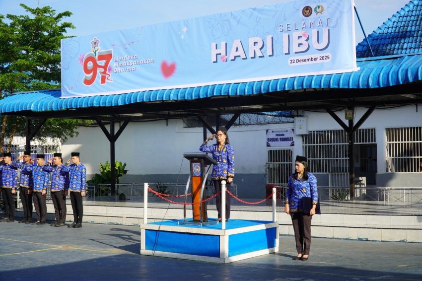 Rutan Kelas I Medan Rayakan Hari Ibu ke-97, Seluruh Pegawai Perempuan Tampil Sebagai Petugas Upacara