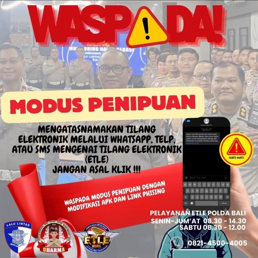 Polda Bali Ingatkan: Tilang Elektronik Tidak Pernah Kirim Link Pribadi