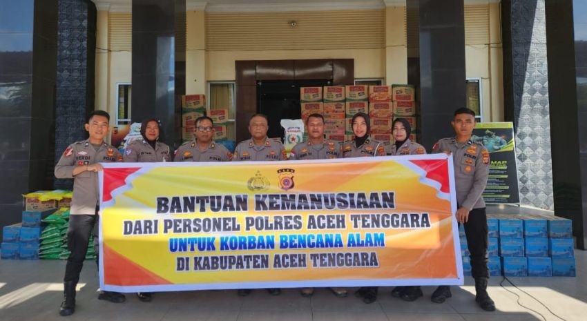 Polres Aceh Tenggara Turun Tangan, Salurkan Bantuan Kemanusiaan ke Korban Banjir Ketambe