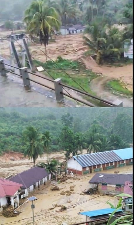 Lautan Kayu Hanyut di Sungai Garoga, Desa Sibiobio Porak-Poranda