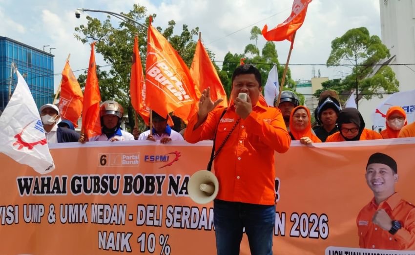 FSPMI dan Partai Buruh Sumut Turun ke Jalan! Desak Gubernur Boby Nasution Gunakan Hak Diskresi, Kenaikan UMP Diharapkan 10%