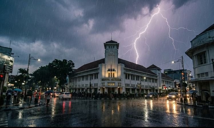 Hujan Sedang hingga Petir Berpotensi Guyur Hampir Seluruh Wilayah Jawa Barat