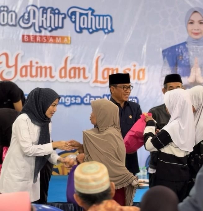 Mendes Yandri Hadir Langsung, Desa Ujung Tebu Rayakan Akhir Tahun dengan Santunan dan Doa Bersama