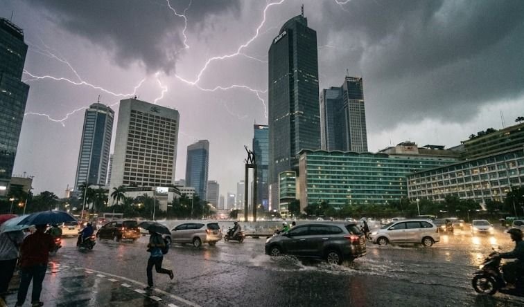 Hujan Ringan Guyur Jakarta, Kepulauan Seribu Berpotensi Petir