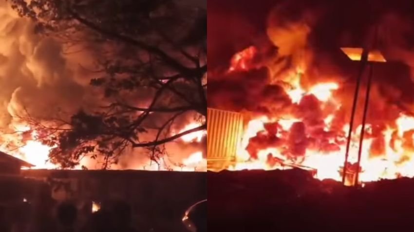 Kebakaran Hebat Pabrik Ban Swallow di Medan, Warga Panik Akibat Ledakan Berulang