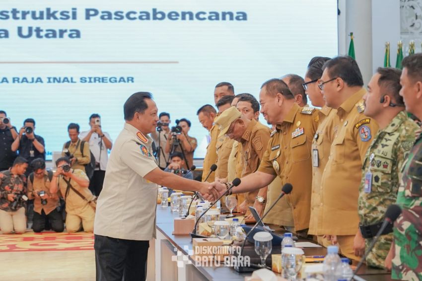 Bupati Baharuddin Hadiri Rakor Percepatan Rehabilitasi dan Rekonstruksi Pascabencana di Sumatera Utara