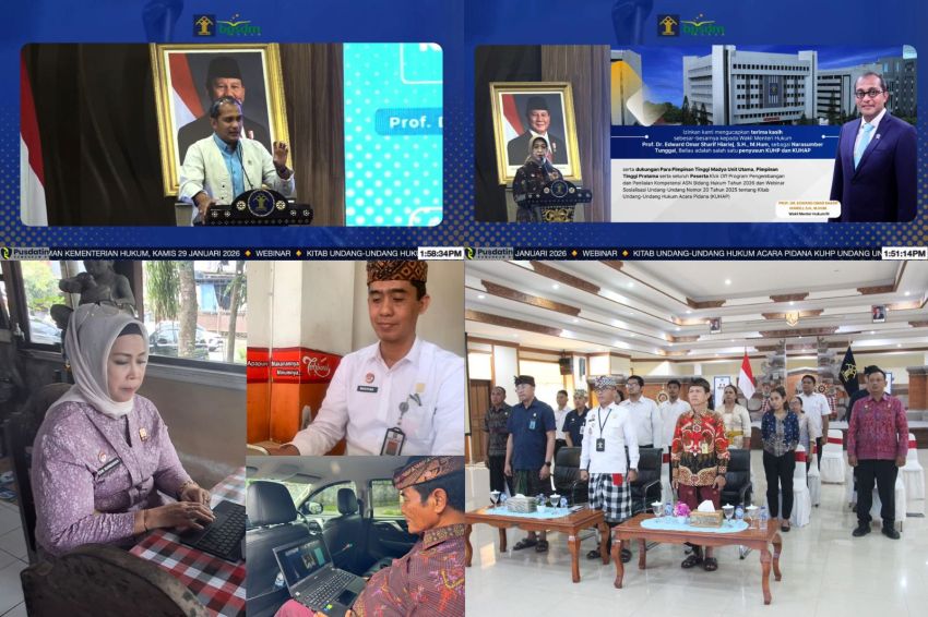 Kanwil Kemenkum Bali Ikuti Webinar KUHAP, Tegaskan Dukungan pada Reformasi Hukum Nasional