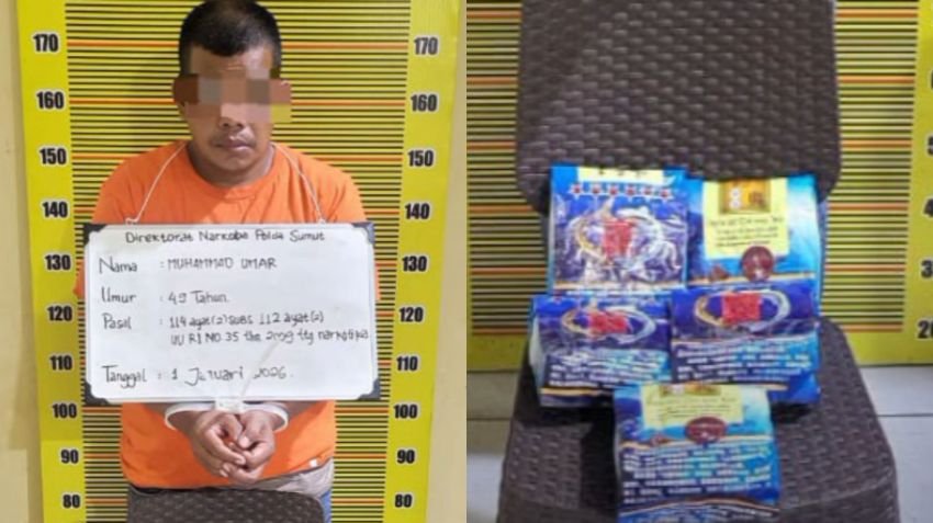 Awal 2026, Polda Sumut Bekuk Kurir Narkoba Bawa 5 Kg Sabu dari Aceh ke Riau