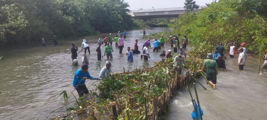Bupati Batu Bara Gerakkan Dinas Pertanian dan Perkebunan Kabupaten Batu Bara dan Petani Hempang Aliran Sungai Ramunia, Atasi Kekeringan Persawahan Mas