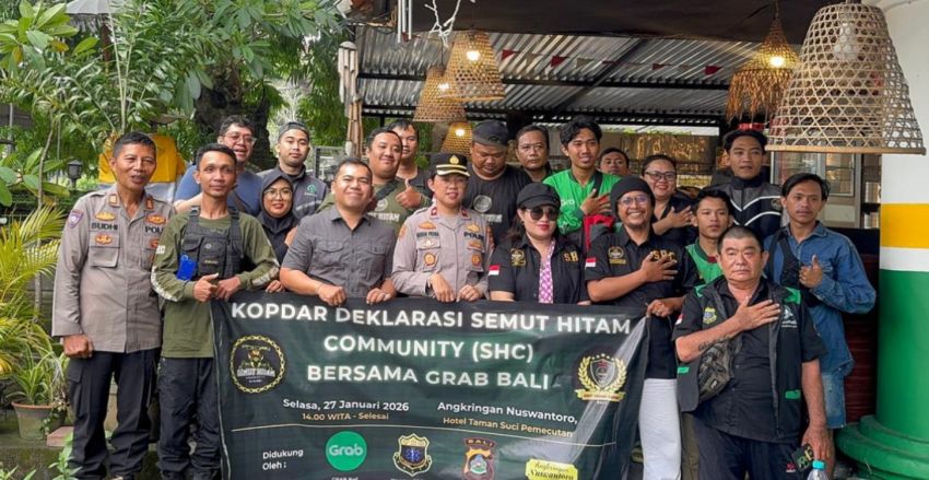Kapolsek Denpasar Barat Sambang Komunitas Ojek Online, Edukasi Keselamatan Berkendara