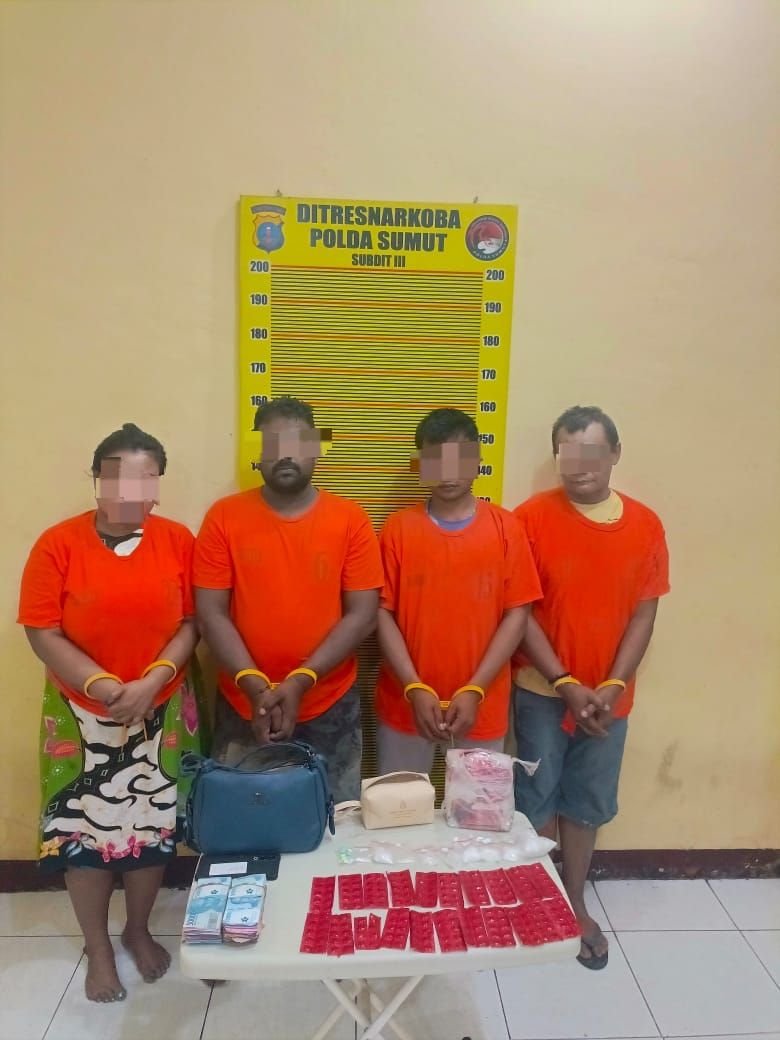 Jaringan Sabu di Medan Dibongkar, Polisi Amankan 4 Orang dan Ratusan Pil Narkoba