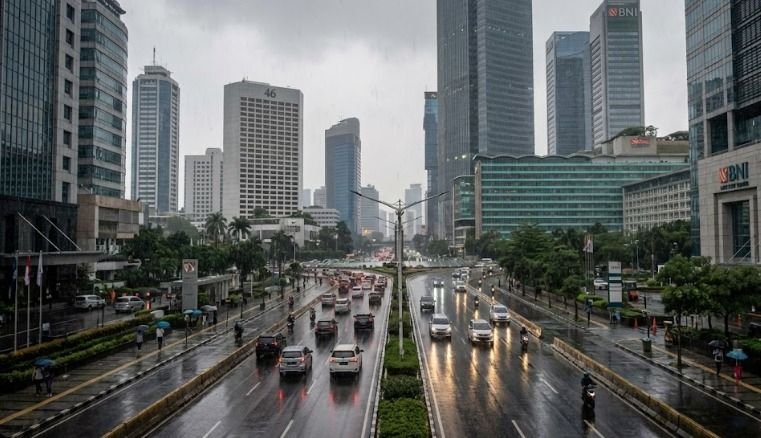 Prakiraan Cuaca Jakarta Hari Ini: Hujan Guyur Seluruh Wilayah, Jakarta Selatan Hujan Sedang