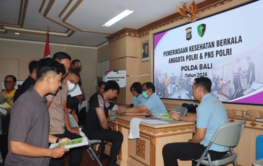 Polres Gianyar Gelar Pemeriksaan Kesehatan Berkala, Personel Dipastikan Prima Layani Masyarakat