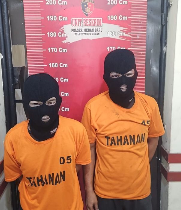 Polsek Medan Baru Bekuk Dua Residivis Spesialis Pencurian Sparepart Motor di Medan Petisah