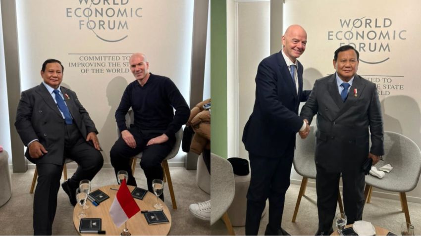 Presiden Prabowo Bertemu Zidane dan Presiden FIFA di WEF 2026, Bahas Masa Depan Sepak Bola Indonesia