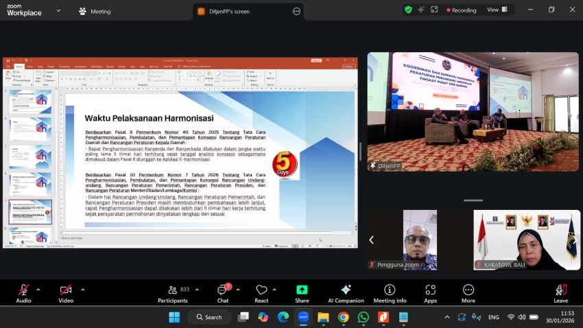 Forum Harmonisasi Peraturan Pusat-Daerah Perkuat Kualitas Produk Hukum, Fokus pada Sinkronisasi Regulasi dan Digitalisasi