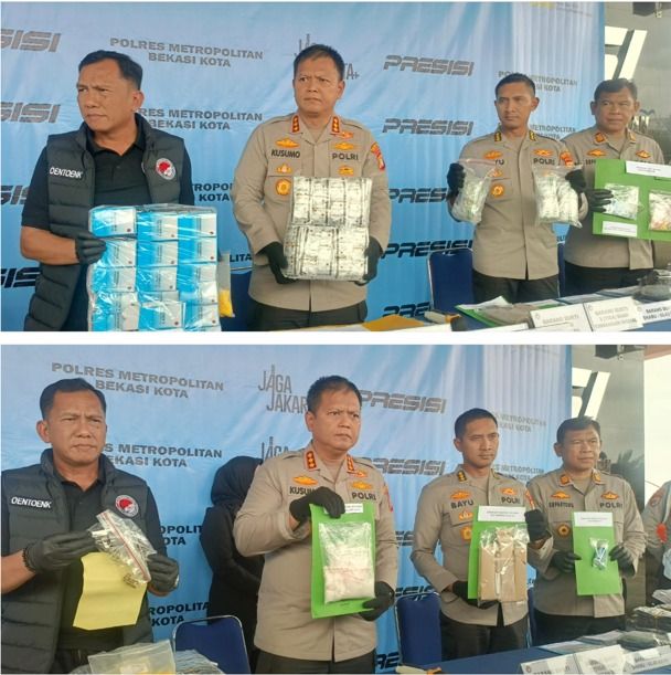 Bongkar Jaringan Narkoba Bekasi, Polres Amankan Puluhan Kilogram Sabu dan Ribuan Obat Keras