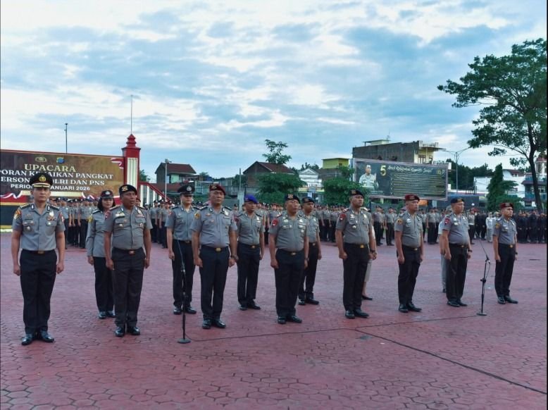 Awal 2026, 85 Personel Brimob Polda Sumut Terima Kenaikan Pangkat