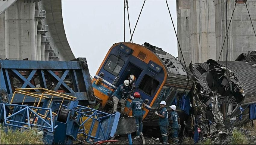 Proyek Kereta Cepat Thailand Kembali Memakan Korban: Derek Roboh, 28 Orang Tewas