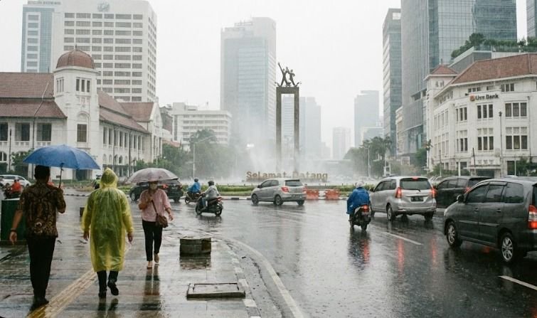 Hujan Ringan hingga Sedang Guyur Jakarta, Warga Diminta Waspada Genangan