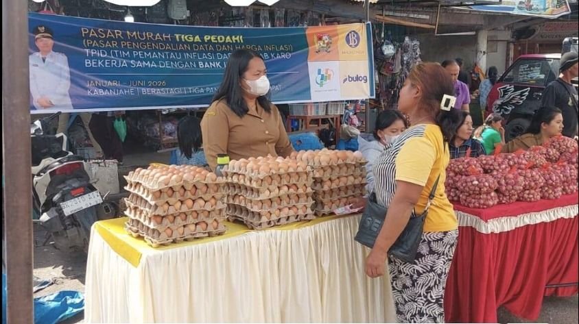 Jelang Lebaran, Bupati Karo Pastikan Harga Bahan Pokok Stabil Lewat Pasar Murah 2026