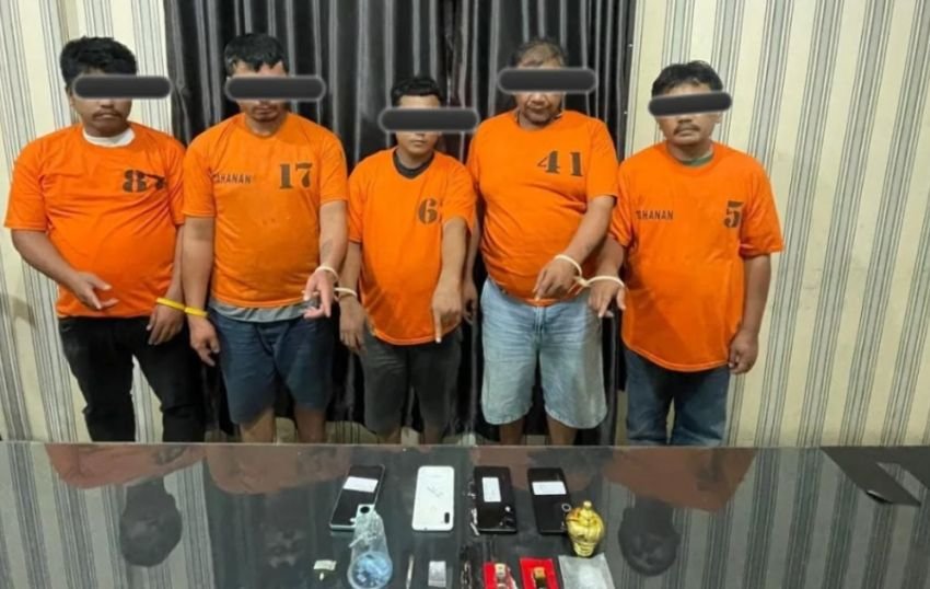 Polres Tanah Karo Grebek Sarang Narkoba, Bandar DPO Polrestabes Medan dan Empat Lainnya Ditangkap