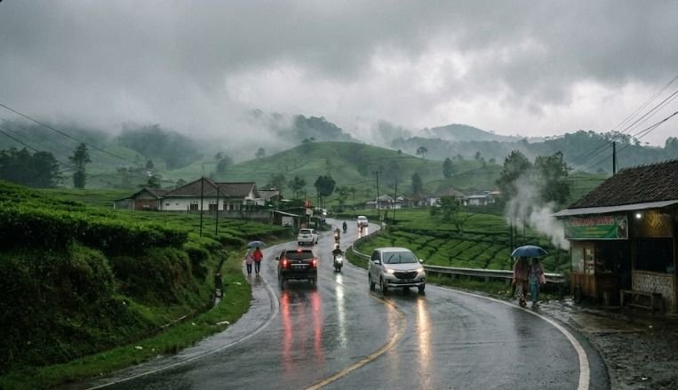 Hujan Ringan Dominasi Jawa Barat, Sejumlah Daerah Berawan