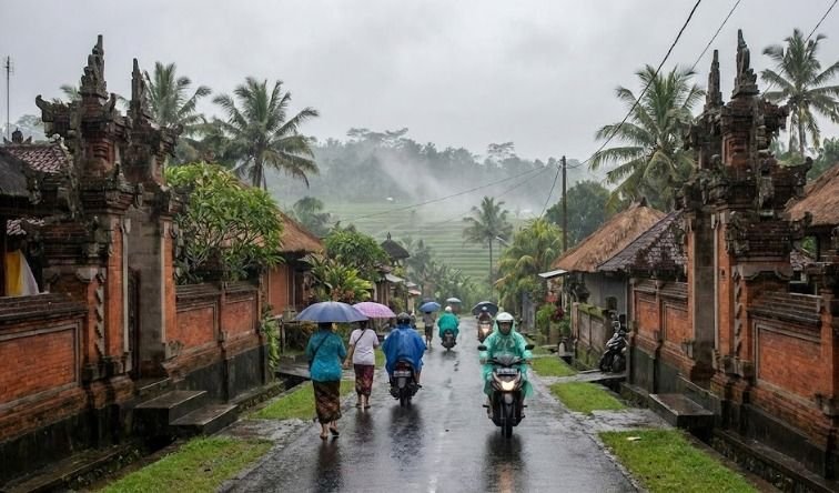 Bali Diguyur Hujan, Sebagian Besar Wilayah Berstatus Hujan Ringan hingga Sedang