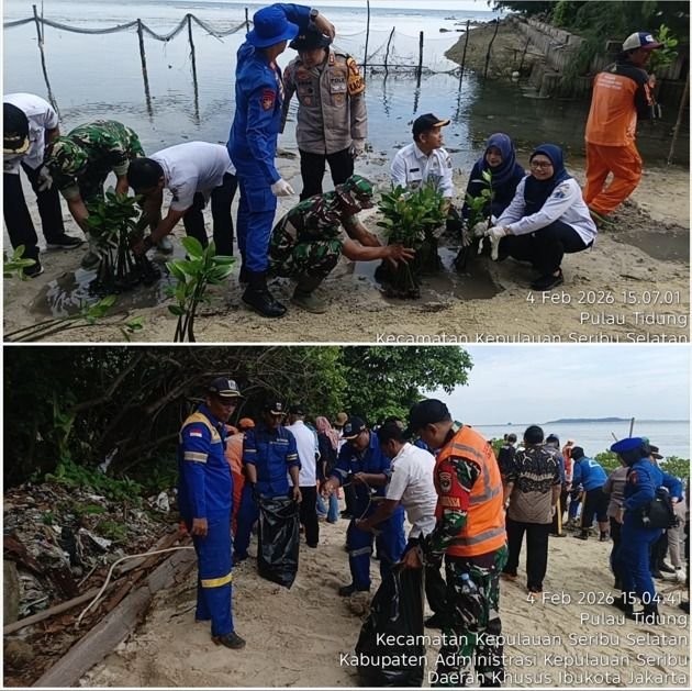 Grebeg Sampah di Pulau Tidung Kecil: Sinergi TNI, Polri, dan Pemda Dorong Pelestarian Lingkungan Pesisir