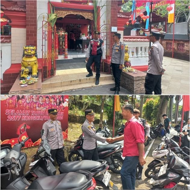 Patroli Presisi Polsek Blahbatuh Sambangi Vihara Amurva Bhumi, Polri Pastikan Perayaan Imlek Berlangsung Aman dan Khidmat