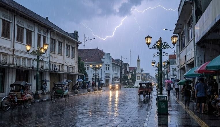 Hujan Ringan hingga Petir Guyur DIY, Sleman dan Kota Yogyakarta Waspada
