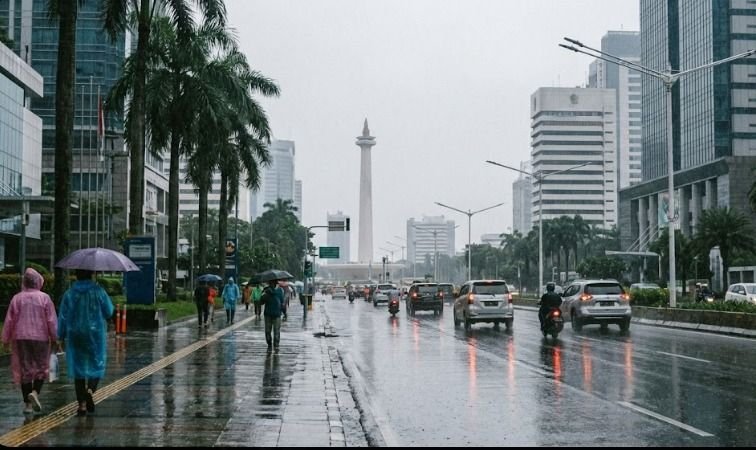 Hujan Ringan Guyur Mayoritas Wilayah Jakarta, Kepulauan Seribu Berawan
