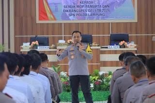 Wakapolda Lampung Tegaskan Integritas dan Pilar Manajemen dalam Pembekalan Peserta Didik SPN Gel I 2026