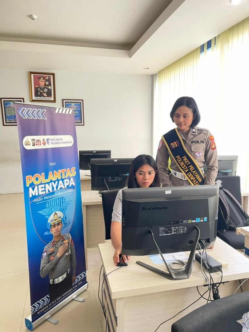Satpas SIM Polresta Denpasar Tingkatkan Pelayanan Prima, Pemohon Dibimbing Humanis