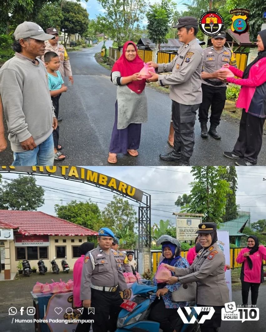 Polsek Hutaimbaru Bersama Bhayangkari Bagikan Takjil untuk Warga Padangsidimpuan