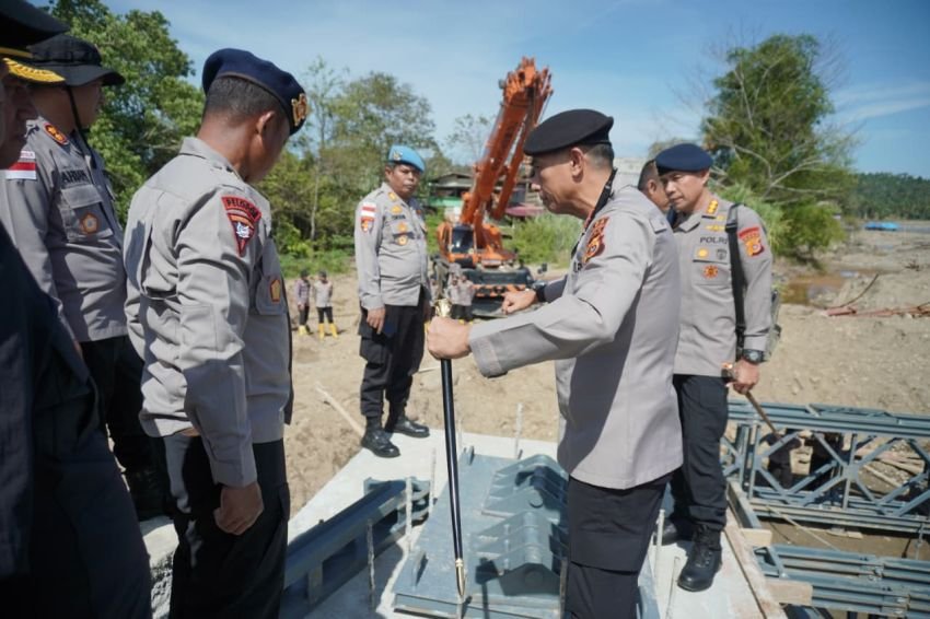 Akses 7.000 Warga Lhok Cut Segera Kembali Normal, Kapolda Aceh Pastikan Pembangunan Jembatan Bailey Cepat Rampung